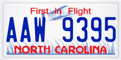 NC license plate AAW9395