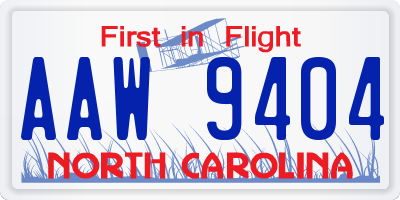 NC license plate AAW9404