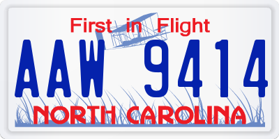NC license plate AAW9414