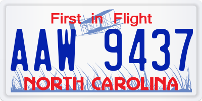 NC license plate AAW9437