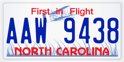 NC license plate AAW9438