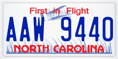 NC license plate AAW9440