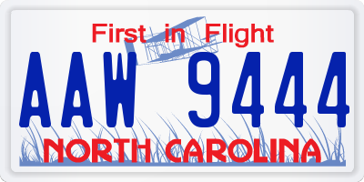 NC license plate AAW9444