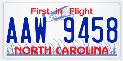 NC license plate AAW9458