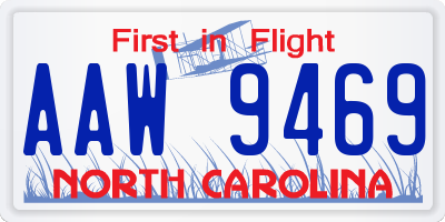 NC license plate AAW9469
