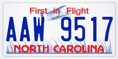 NC license plate AAW9517