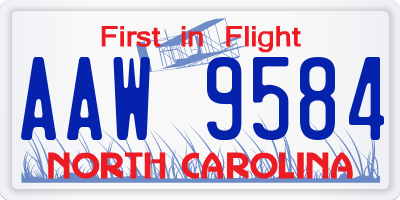 NC license plate AAW9584
