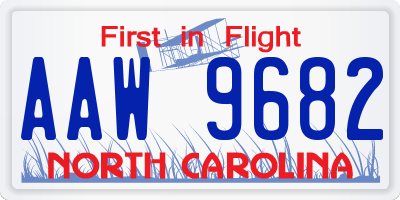 NC license plate AAW9682