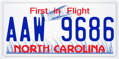 NC license plate AAW9686