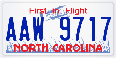 NC license plate AAW9717