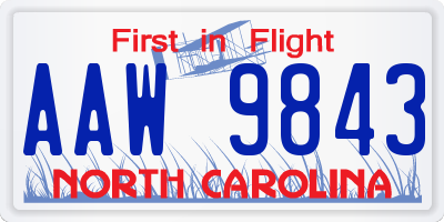 NC license plate AAW9843