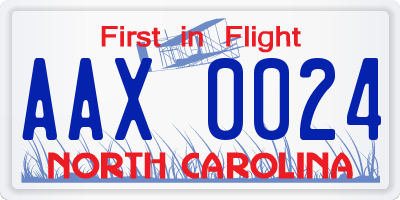 NC license plate AAX0024