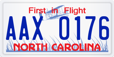 NC license plate AAX0176