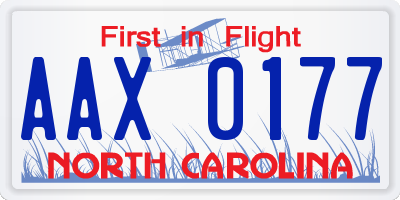 NC license plate AAX0177