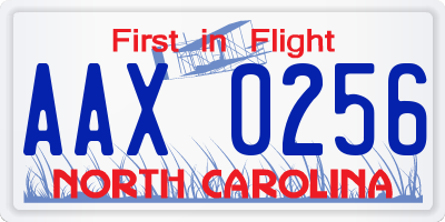 NC license plate AAX0256