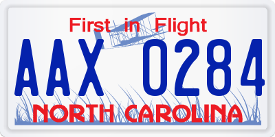 NC license plate AAX0284