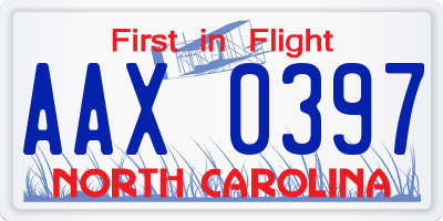 NC license plate AAX0397