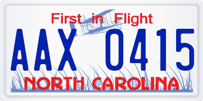 NC license plate AAX0415