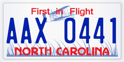 NC license plate AAX0441