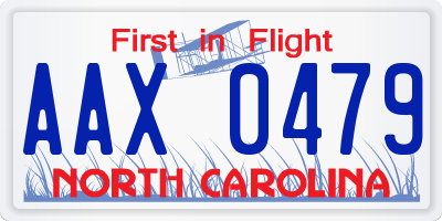 NC license plate AAX0479
