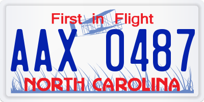 NC license plate AAX0487