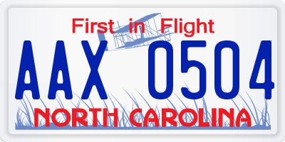NC license plate AAX0504