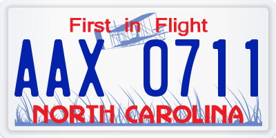NC license plate AAX0711