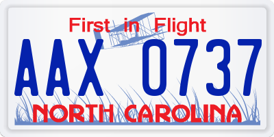 NC license plate AAX0737