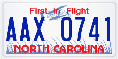 NC license plate AAX0741