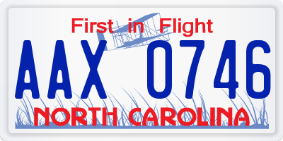 NC license plate AAX0746