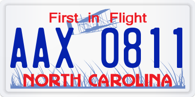 NC license plate AAX0811