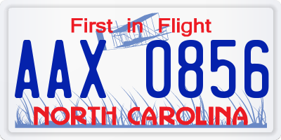 NC license plate AAX0856