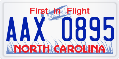NC license plate AAX0895