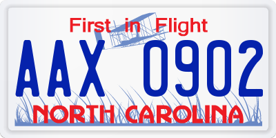 NC license plate AAX0902