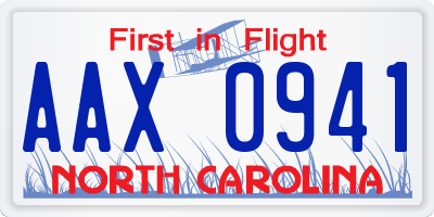NC license plate AAX0941