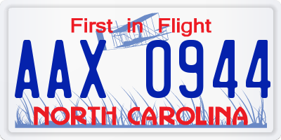 NC license plate AAX0944