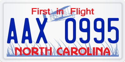 NC license plate AAX0995