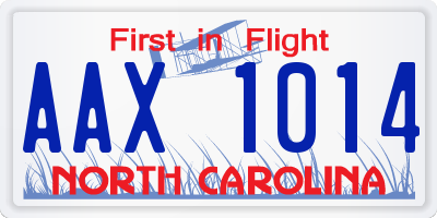 NC license plate AAX1014