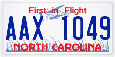 NC license plate AAX1049