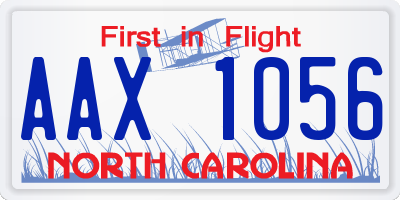 NC license plate AAX1056