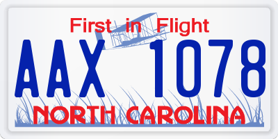 NC license plate AAX1078