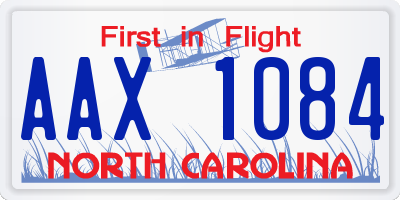 NC license plate AAX1084