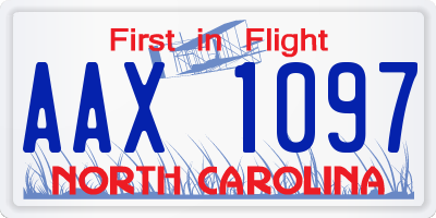 NC license plate AAX1097