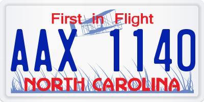 NC license plate AAX1140