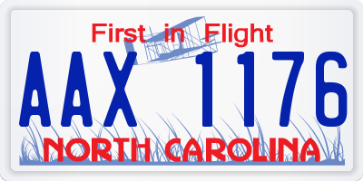 NC license plate AAX1176
