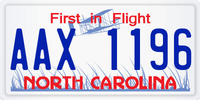 NC license plate AAX1196