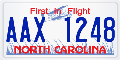 NC license plate AAX1248