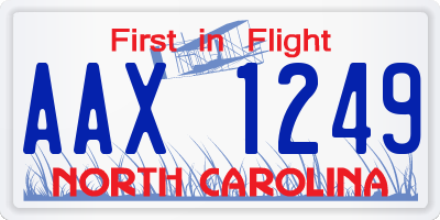 NC license plate AAX1249