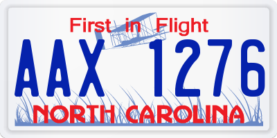 NC license plate AAX1276