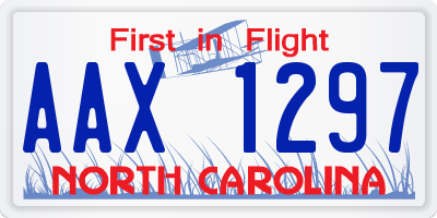 NC license plate AAX1297
